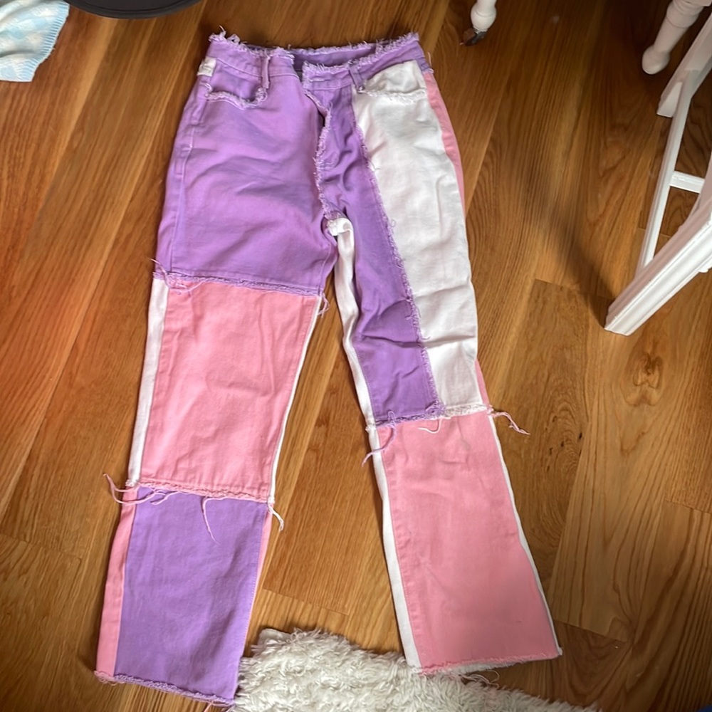 Shein color blocked pants